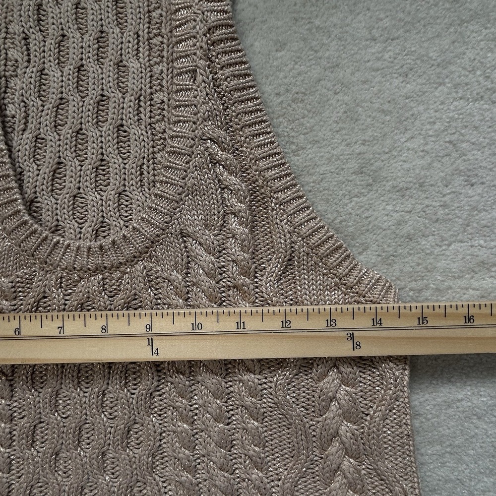 Free People High Tide Cable Knit Tank Vest Sweater Gold XS - Picture 4 of 7